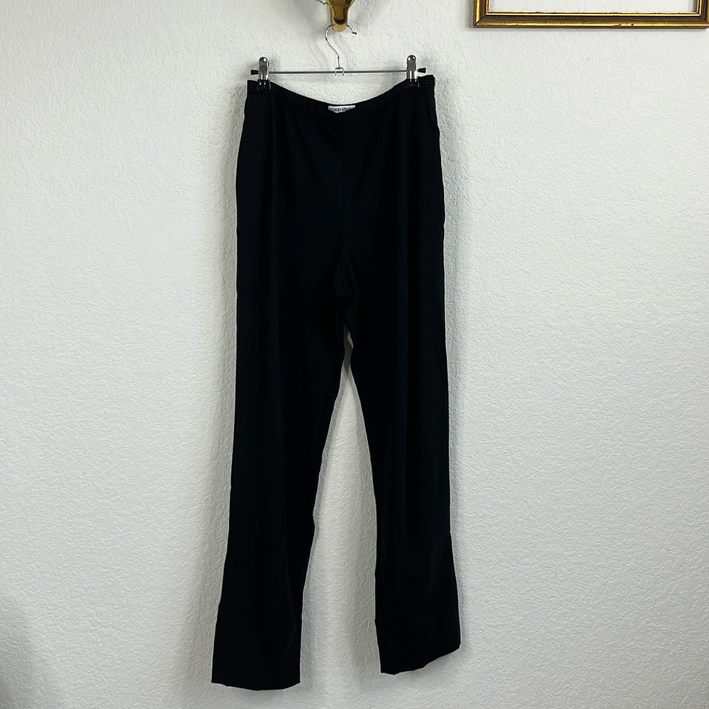 Giorgio Armani Flat Front Black Wool High Waisted VTG 90s Pants Trousers